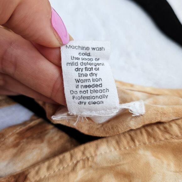 JAPNA Lightweight Brown Tie Dye Jogger Jumpsuit Size Small Sleeveless Summer - Picture 9 of 13